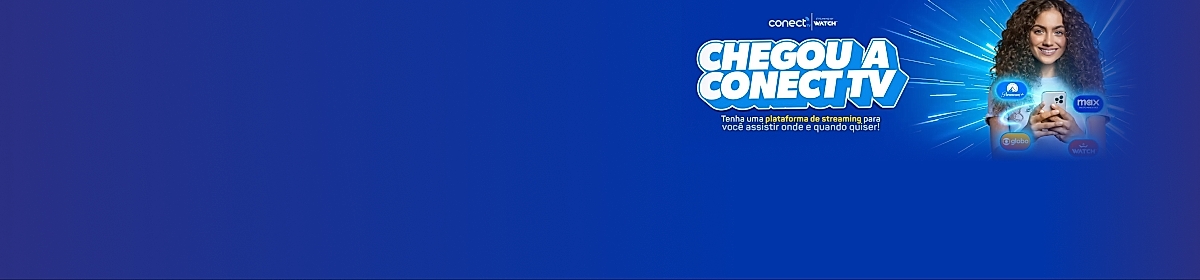 Imagem promocional da Conect com destaque para internet fibra óptica