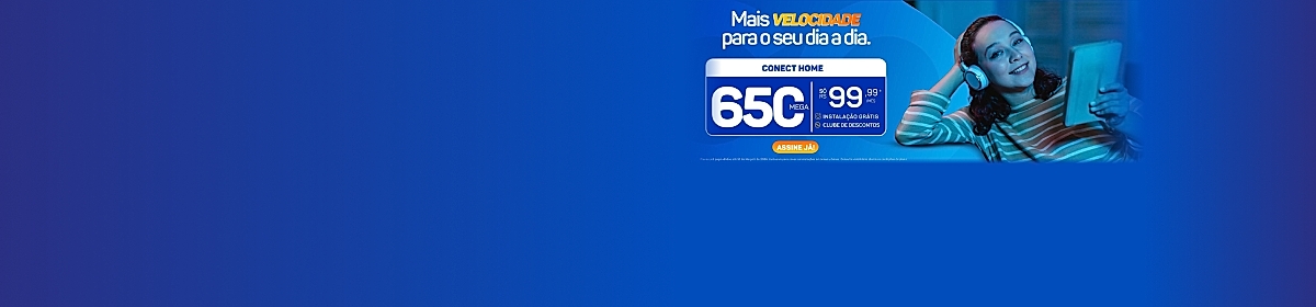 Imagem promocional da Conect com destaque para internet fibra óptica